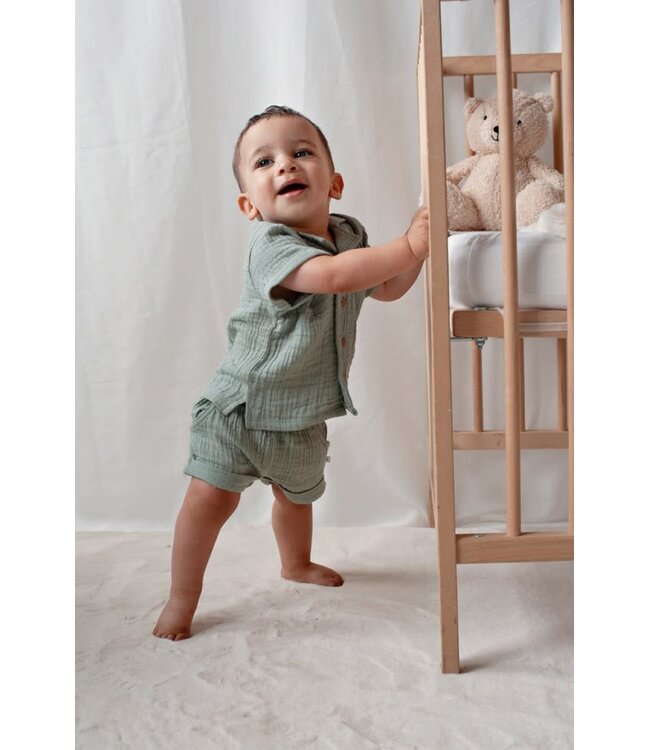 Feetje 52100497 Short mousseline - Summer Woven Zeegroen