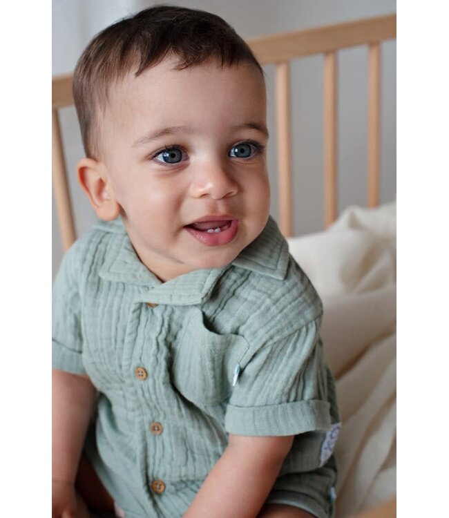 Feetje 52400016 Blouse mousseline - Summer Woven Zeegroen