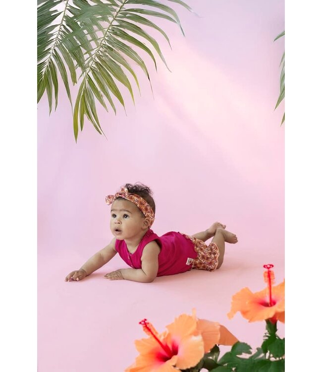 Feetje 52100476 Short AOP - Love Peace Aloha Perzik