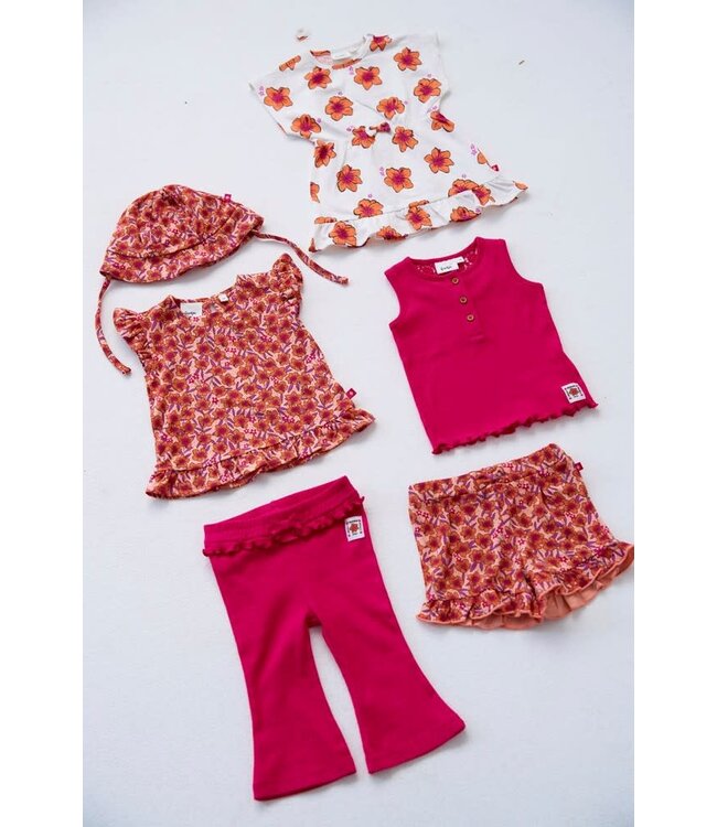 Feetje 51701013 T-shirt AOP - Love Peace Aloha Perzik