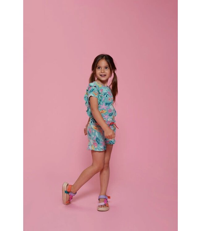 Jubel 92100145 Short AOP - Lazy Lagoon Jade Groen