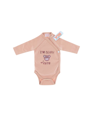 VIB Overslag rompertje - I'm beary cute roze