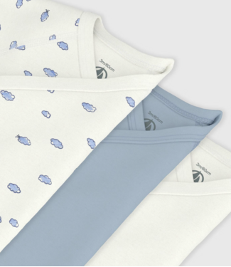 Petit Bateau 3 overslag rompertjes korte mouw