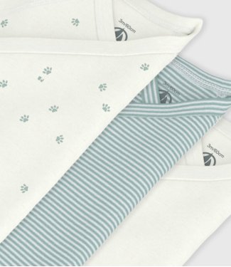 Petit Bateau 3 rompers met overslag korte mouw