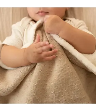 Little Dutch Wiegdeken gebreid/fleece - Pure Soft Beige