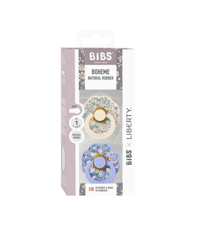 BIBS x Liberty Pacifier Boheme 2 PACK Chloe Meadow Ivory Mix