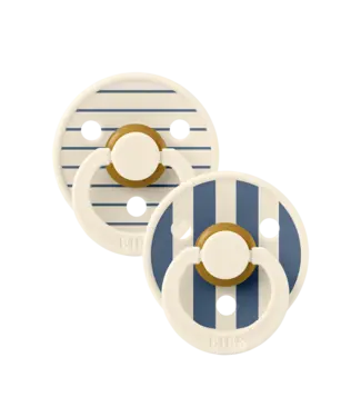 BIBS Studio Colour Pin 2 Pack Ivory Steel Blue Mix