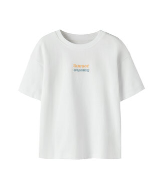 Name it T-shirt met backprint- Bright White