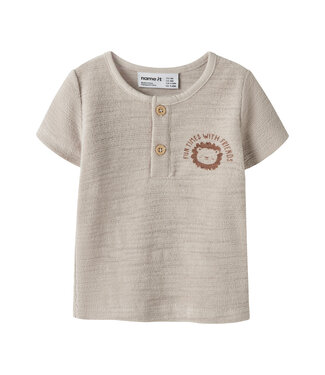 Name it baby Babyshirt met backprint - Chateau Gray