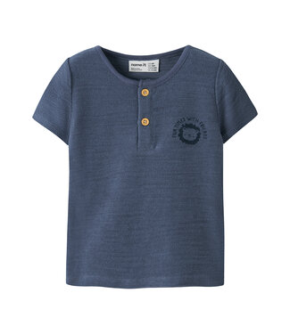 Name it baby Babyshirt met backprint - Vintage Indigo