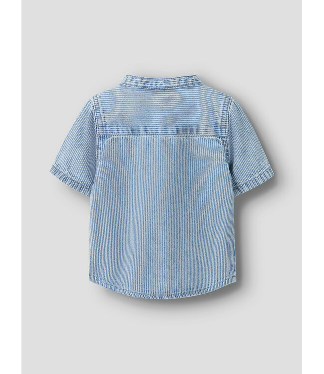 Name it baby 13253406 - NBMLEO STRIPE DNM SS SHIRT 1910-IP  - Light Blue Denim