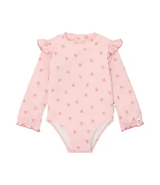 Little Dutch Badpak lange mouw - UPF 40 - Roze