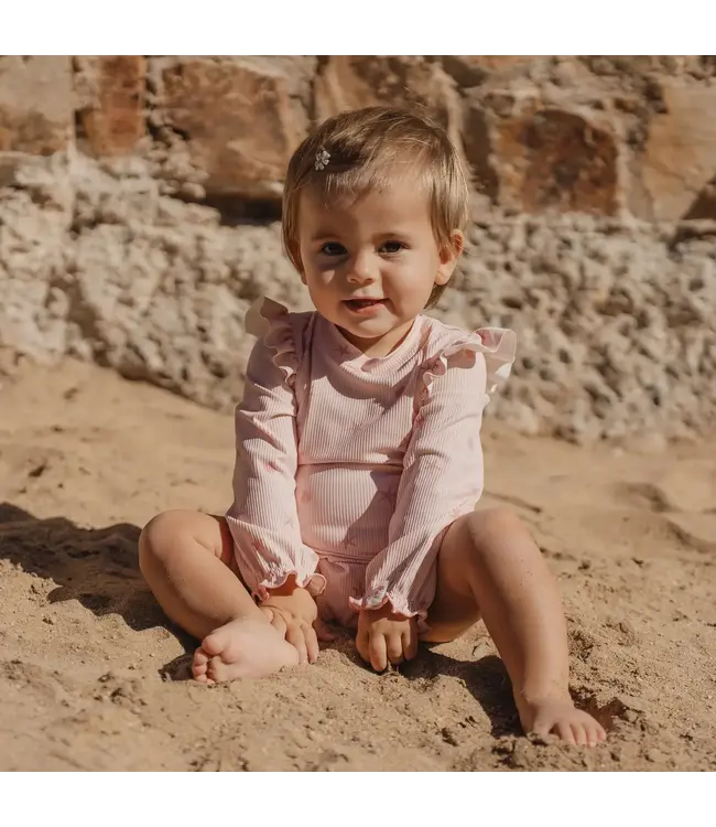 Little Dutch Badpak lange mouw - UPF 40 - Roze - Dreamy Seashells CL26030656