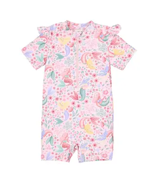 Little Dutch Zwempak korte mouw - Roze - Dreamy Mermaid