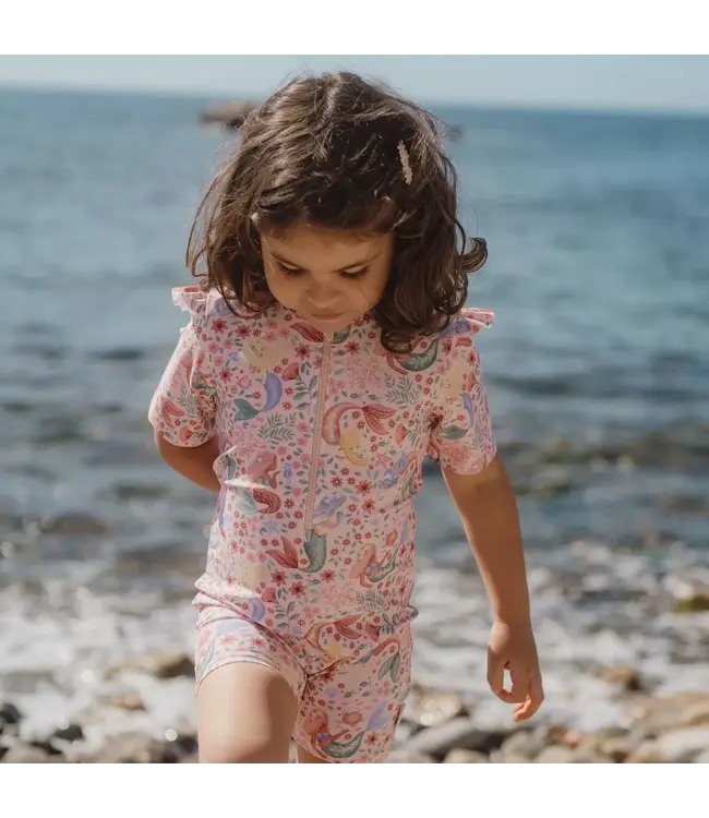 Little Dutch Zwempak korte mouw - Roze - Dreamy Mermaid CL26030214