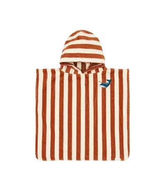 Little Dutch Badponcho - Bruin - Ocean Brown Stripes