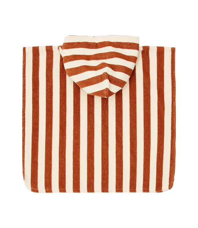 Little Dutch Badponcho - Bruin - Ocean Brown Stripes