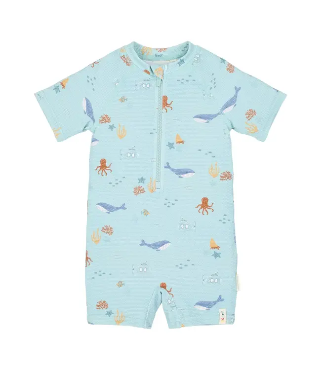 Little Dutch Zwempak korte mouw - Groen - Ocean Friends CL26030206
