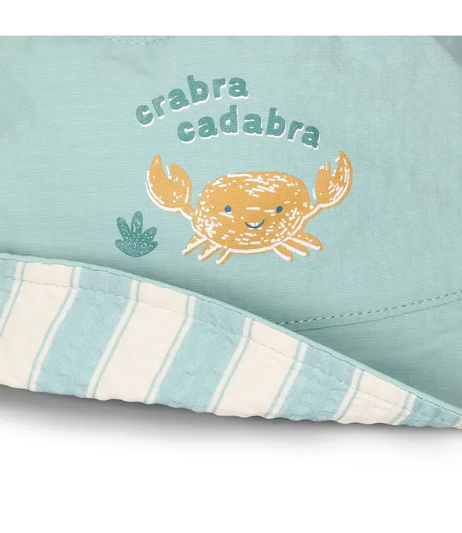 Little Dutch Omkeerbare Bucket hat - Groen - Ocean Surf Stripes