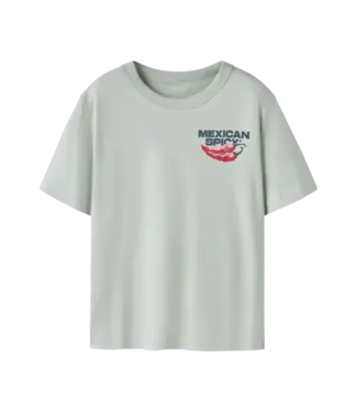 Name it T-shirt met backprint - Pale Aqua