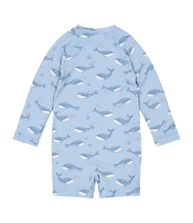 Little Dutch Zwempak lange mouw - UPF 40 - Blauw - Ocean Splash