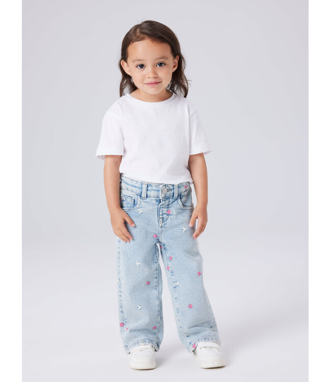 Name it mini 13250733 NMFROSE WIDE EMB JEANS 2633-FR NOOS Light Blue Bleached Denim