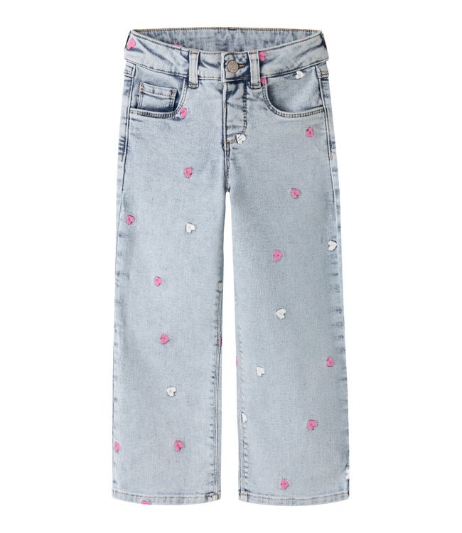 Name it mini 13250733 NMFROSE WIDE EMB JEANS 2633-FR NOOS Light Blue Bleached Denim