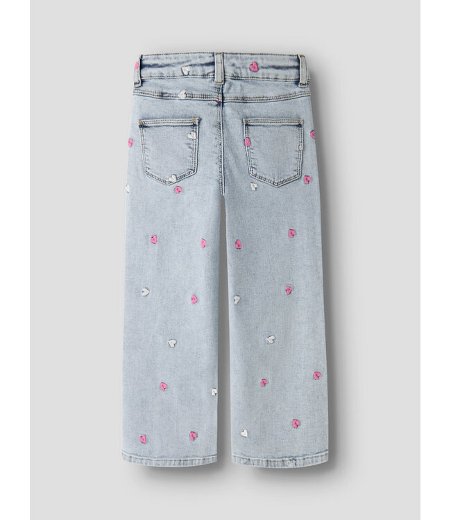 Name it mini 13250733 NMFROSE WIDE EMB JEANS 2633-FR NOOS Light Blue Bleached Denim