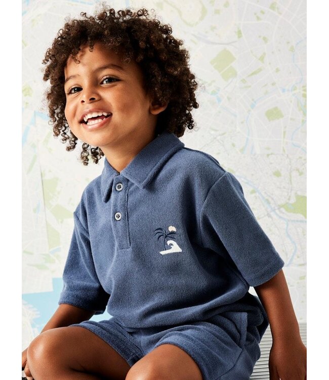 Name it mini NMMJARED SS NREG TERRY POLO 13256589 Vintage Indigo