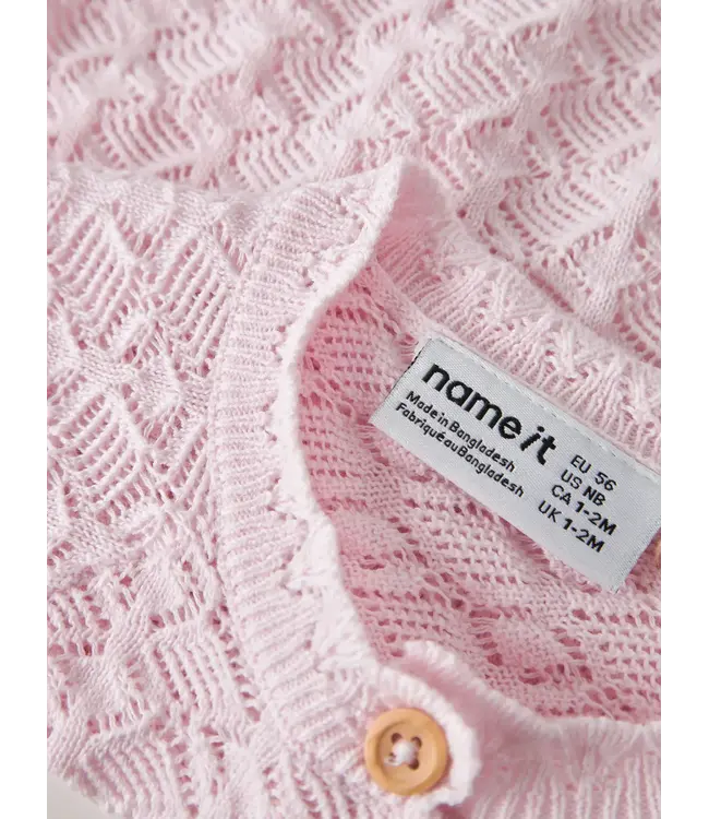 Name it baby NBFJENNY LS KNIT CARDIGAN 13256669 Cradle Pink