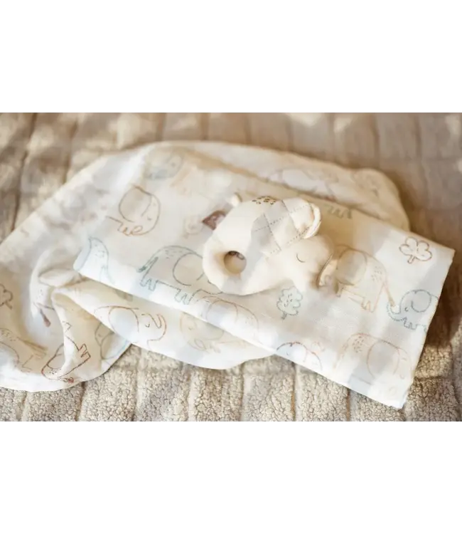 Jollein Hydrofiele Doek Small 70x70cm - Elephant Tales - 3 Stuks