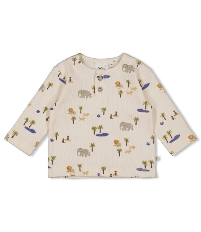Feetje 51602741 Longsleeve rib AOP - Safari Savage Offwhite
