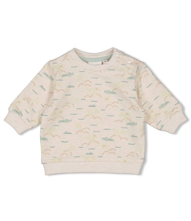 Feetje 51602754 Sweater AOP relaxed fit - You Croc my World Offwhite melange