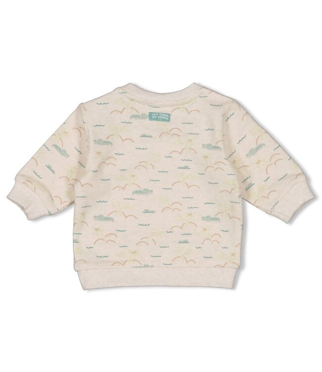 Feetje 51602754 Sweater AOP relaxed fit - You Croc my World Offwhite melange