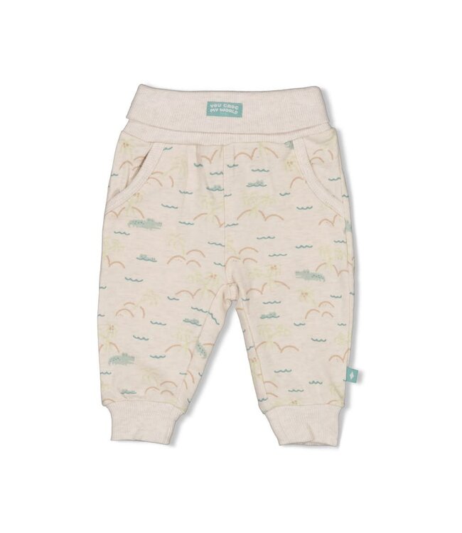 Feetje 52202526 Broek AOP - You Croc my World Offwhite melange