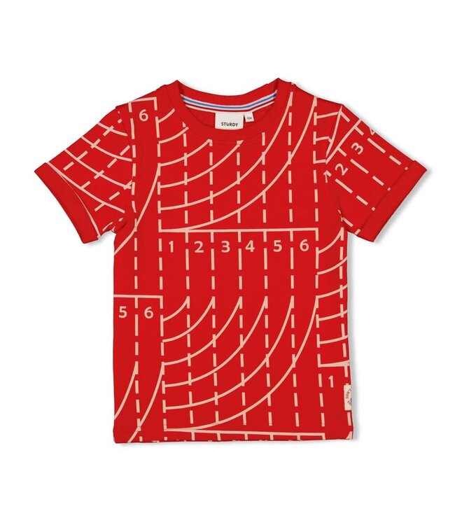 Sturdy 71700486 T-shirt AOP - Run the Day Rood