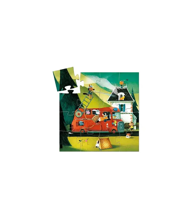 DJECO Silhouette puzzel de brandweerwagen
