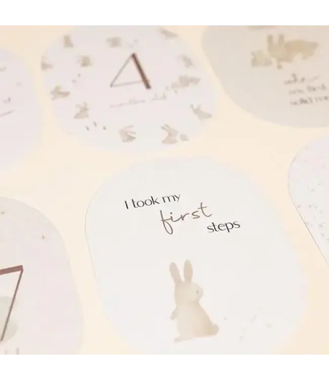 Little Dutch Mijlpaal kaarten - Beige - Baby Bunny - EN