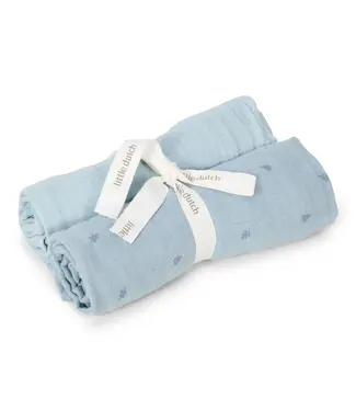 Little Dutch Swaddle - Blauw - Essentials 70x70 cm