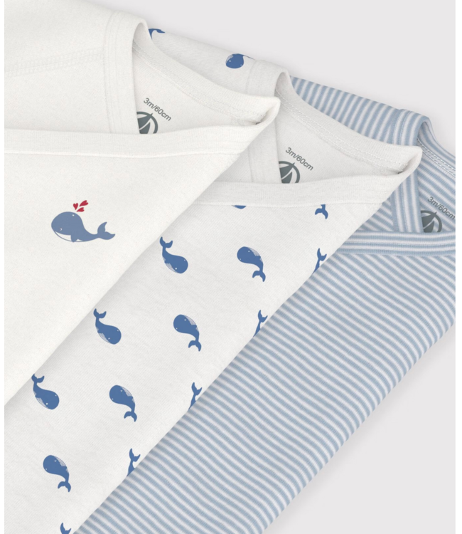 Petit Bateau 3 cross-over ROMPERTJES korte mouw  A0GHM
