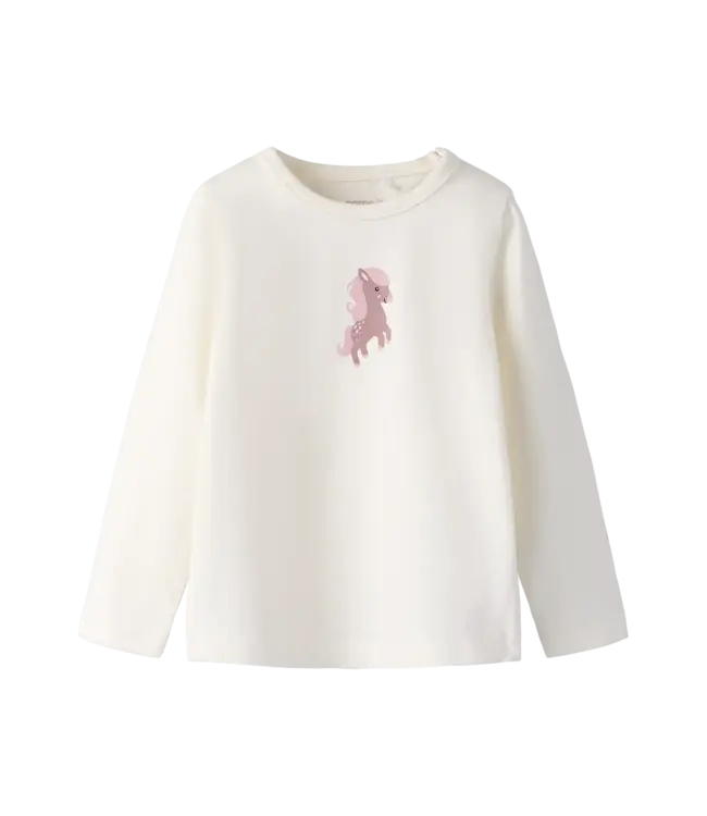Name it baby NBFVUBIE LS TOP BOX 13226053 Cloud Dancer/ Cute Pony