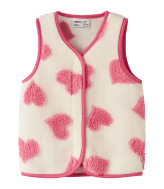 Name it mini 13258365 NMFLARA Teddy vest met hartjes