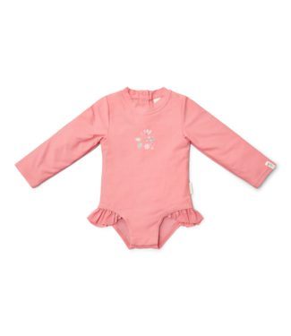 Little Dutch Badpak met lange mouwen Sunny Flowers Rouge