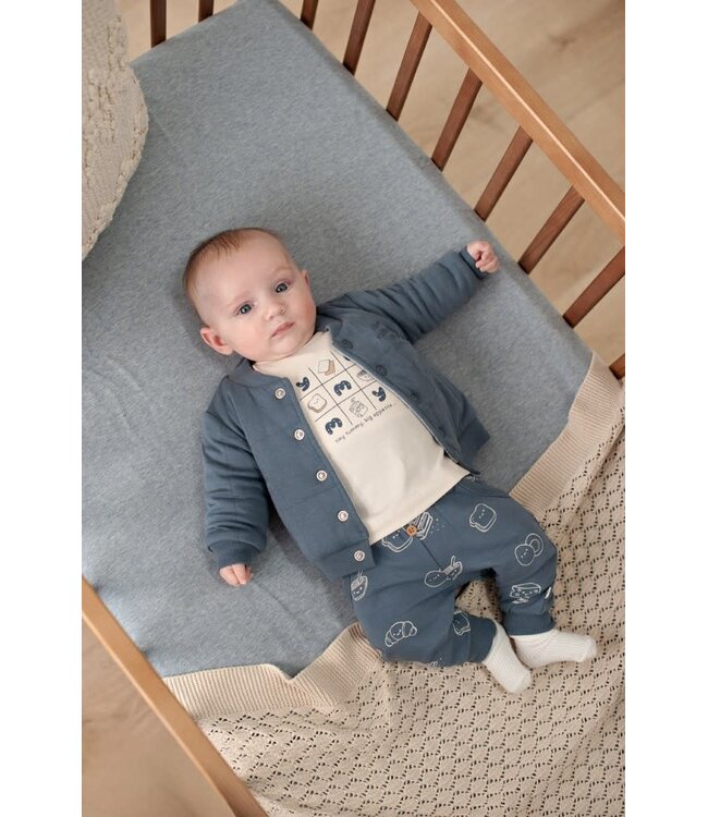 Feetje 52202561 Broek AOP - Breakfast Buddy Blauw