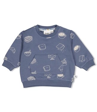 Feetje 51602795 Sweater AOP - Breakfast Buddy Blauw
