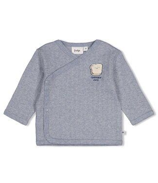 Feetje 51602793 Overslagshirt rib - Breakfast Buddy Blauw melange