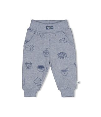 Feetje 52202651 Broek AOP - Breakfast Buddy Blauw melange