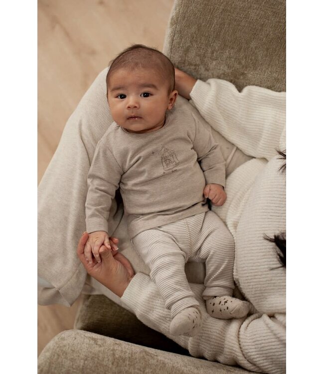 Feetje 52202548 Broek streep - The Cuddle Company Bruin melange