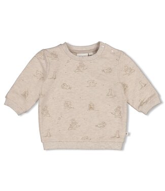 Feetje 51602775 Sweater AOP - The Cuddle Company Taupe melange