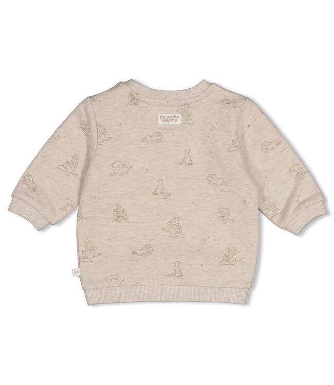 Feetje 51602775 Sweater AOP - The Cuddle Company Taupe melange